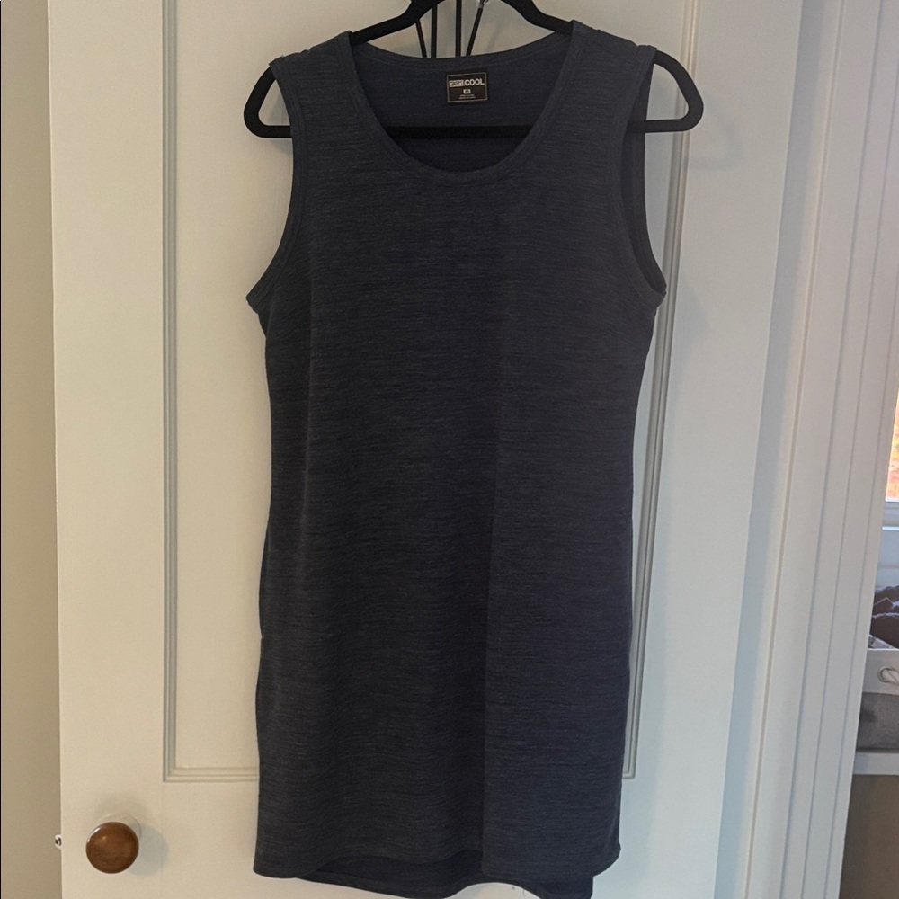 Marled navy "32 Degrees COOL" sleeveless jersey Dress
